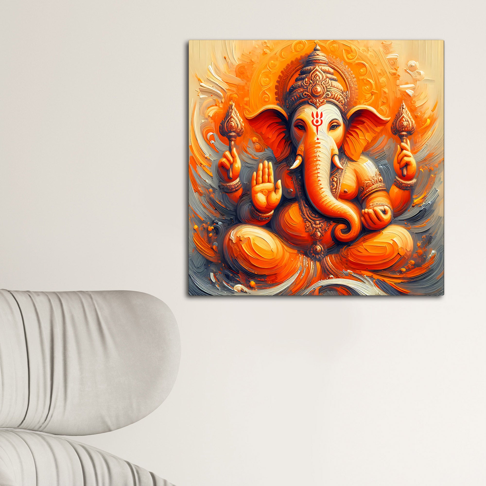 Modern Indian Ganesh Ji Wall Painting