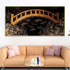Modern Japanese Wooden Bridge Canvas Wall Art Painting