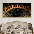 Modern Japanese Wooden Bridge Canvas Wall Art Painting