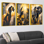 Modern Jungle Inspired Acrylic wall Painting Set of 3