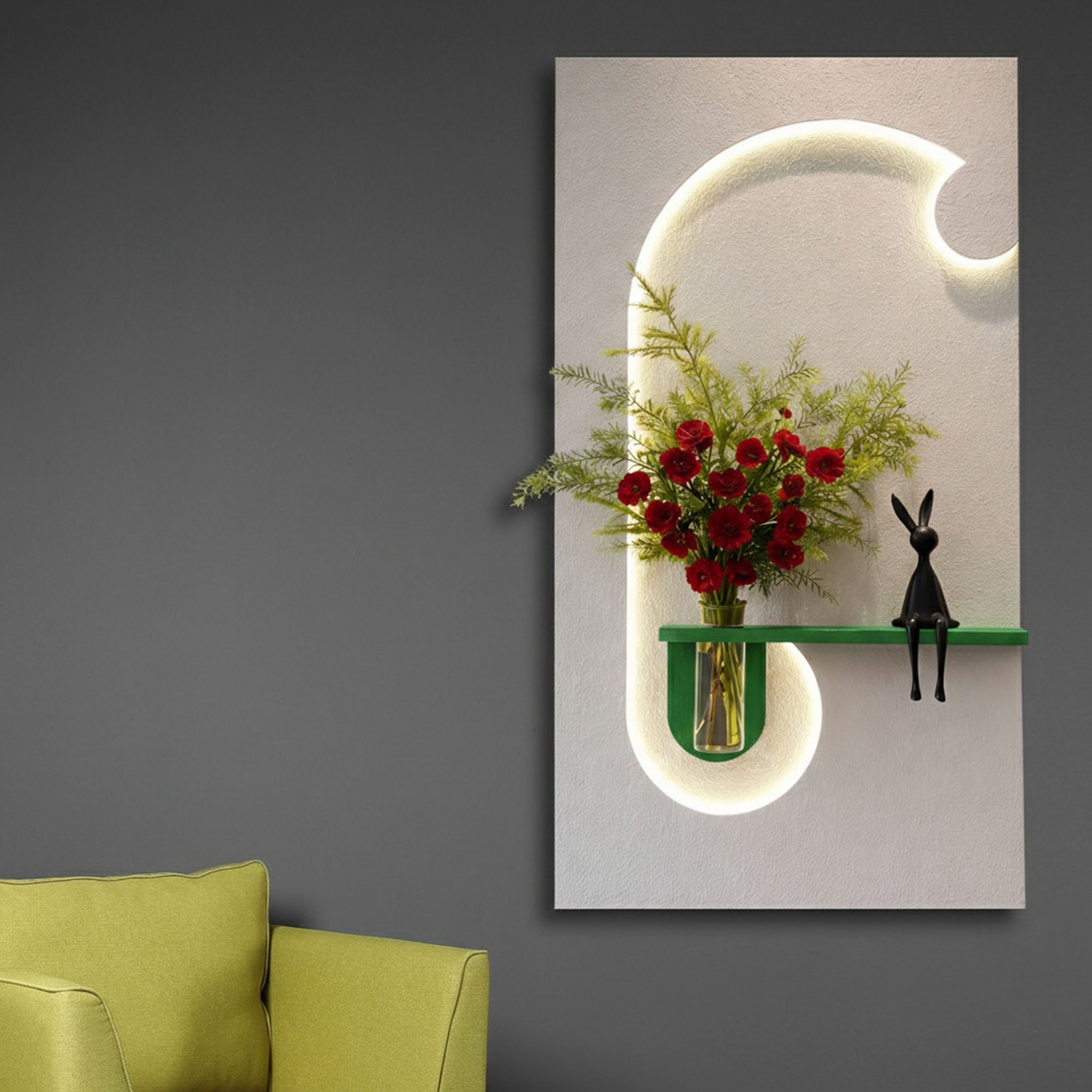 Modern LED Accent Wall Art Decor for Bedroom and Living Room