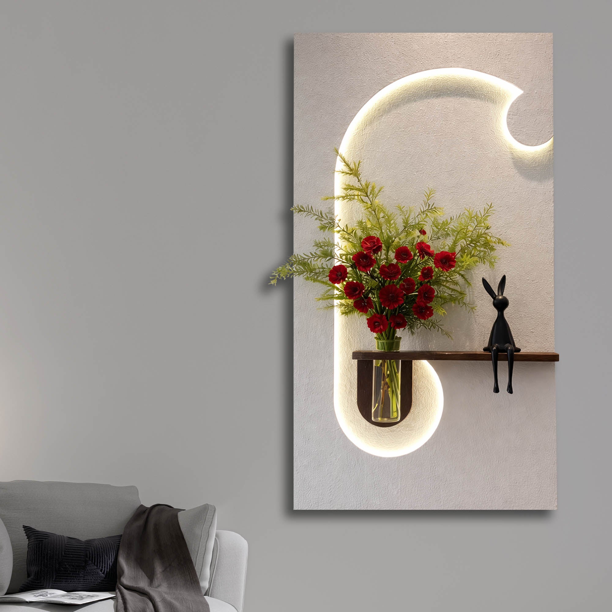Modern LED Accent Wall Art Decor for Bedroom and Living Room