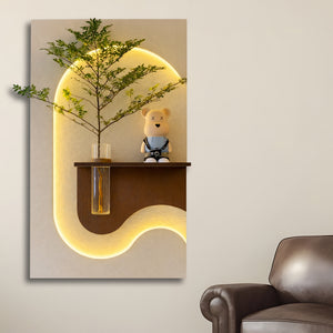 Modern LED Accent Wall Décor with vase