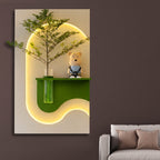 Modern LED Accent Wall Décor with Planter Shelf