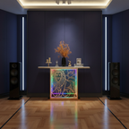 Modern LED Console Table with Lion Art for Luxury Décor (SS 302)