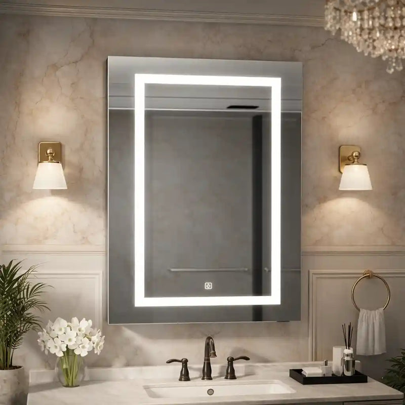 Modern LED Mirror Cabinet with Rectangular Light Frame