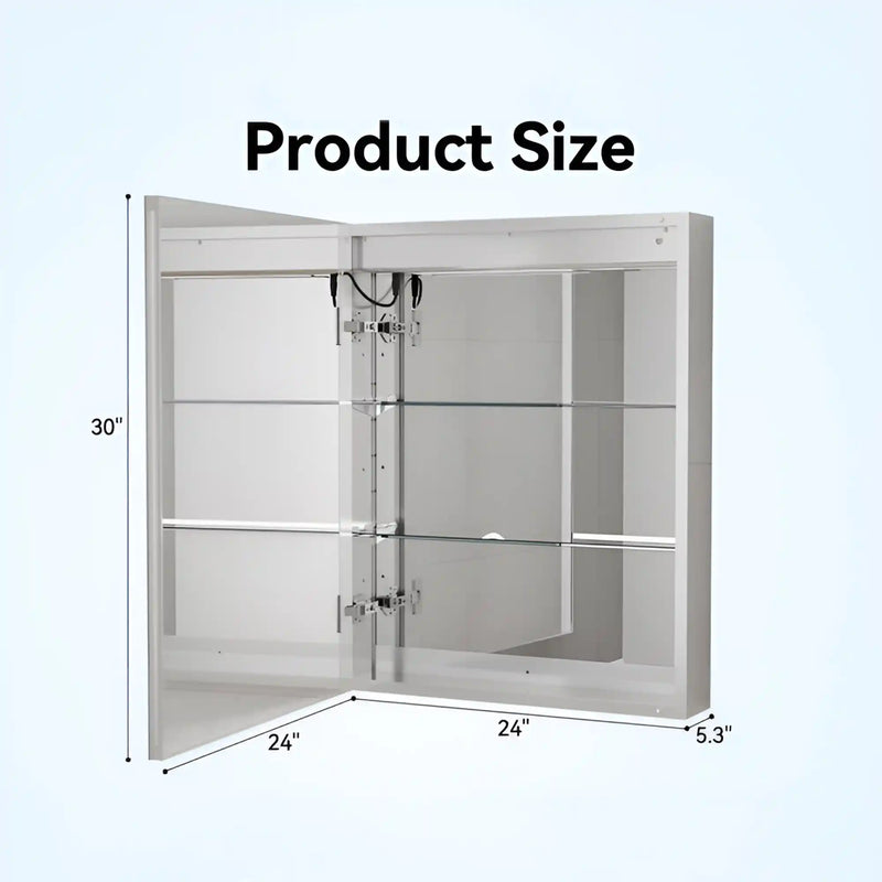 Modern LED Mirror Cabinet with Rectangular Light Frame