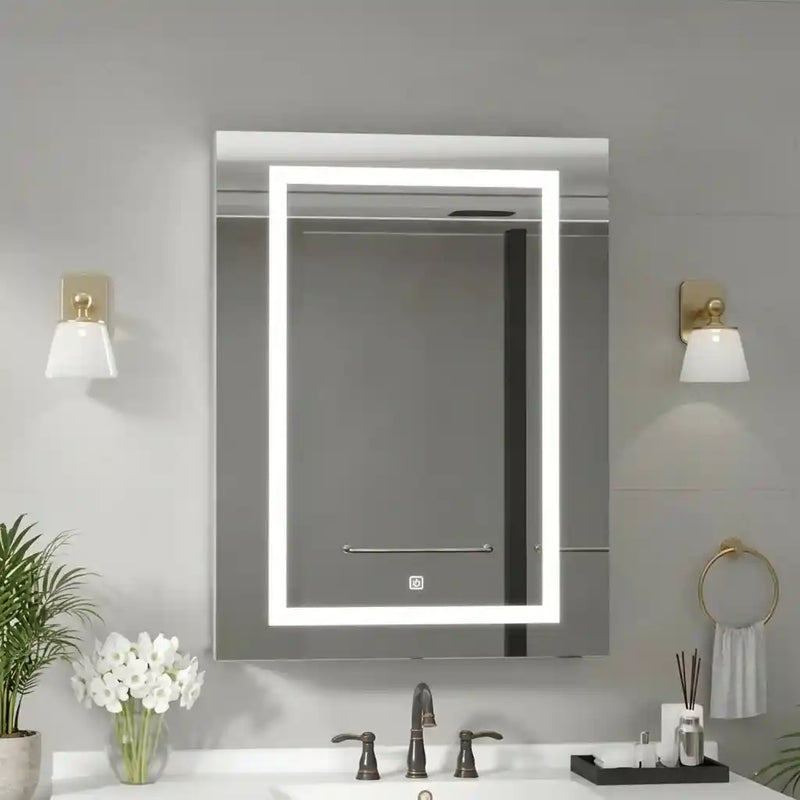 Modern LED Mirror Cabinet with Rectangular Light Frame