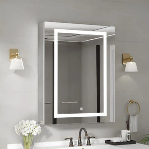 Modern LED Mirror Cabinet with Rectangular Light Frame