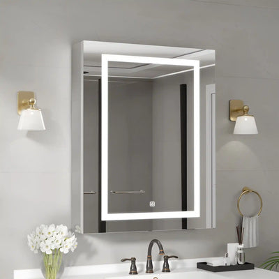 Modern LED Mirror Cabinet with Rectangular Light Frame