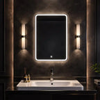 Modern LED Vanity Mirror Cabinet with Smooth Corners and Storage