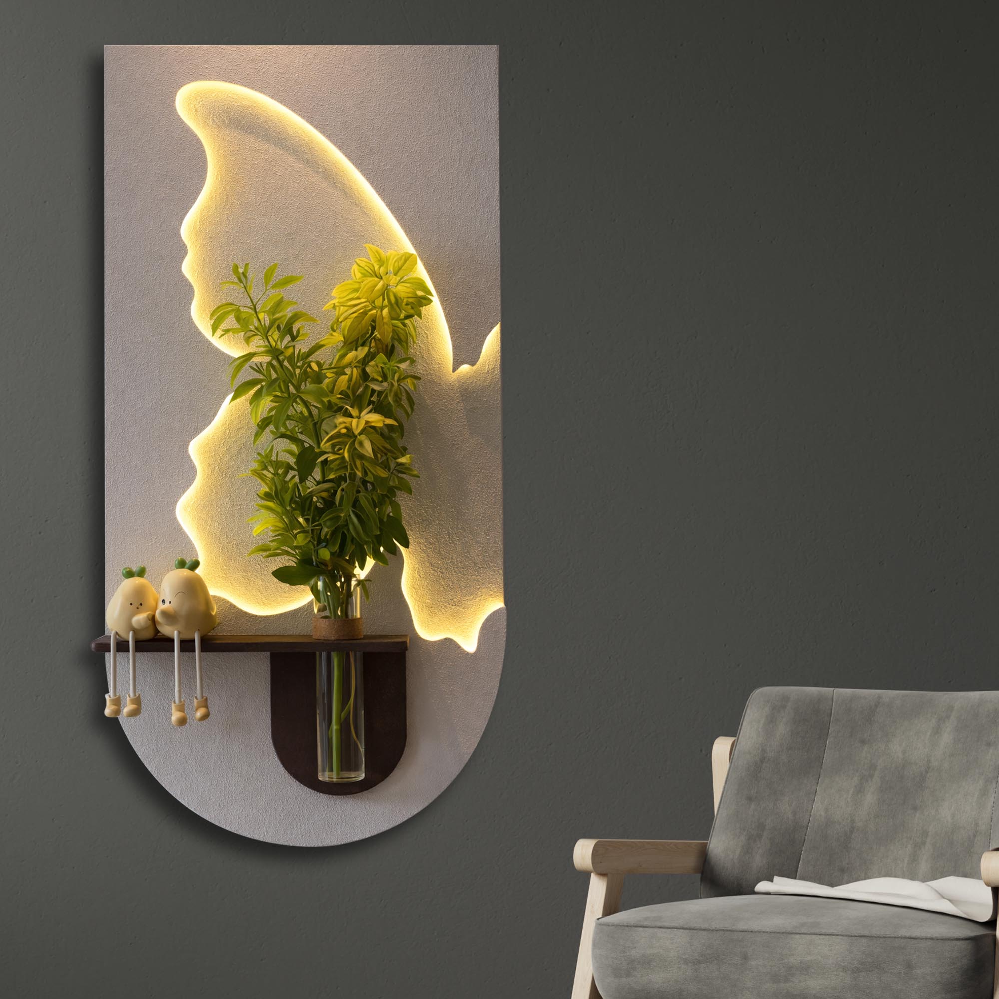 Modern LED Wall Art Shelf for Modern Home Interiors