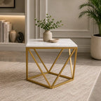 Modern Living Room Table with Marble Finish Top