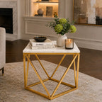 Modern Living Room Table with Marble Finish Top