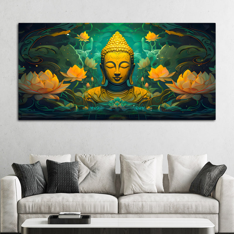 Modern Lord Buddha Canvas Wall Painting for Room Décor