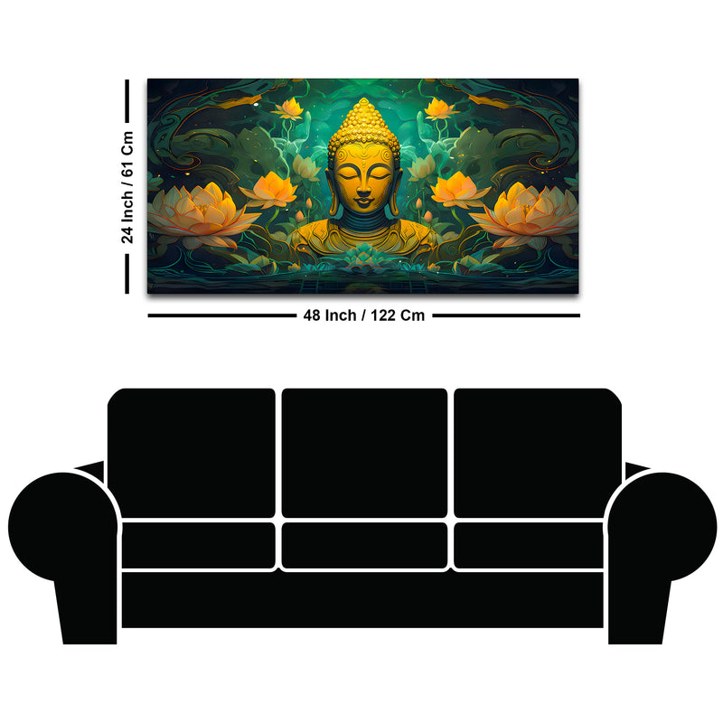 Modern Lord Buddha Canvas Wall Painting for Room Décor