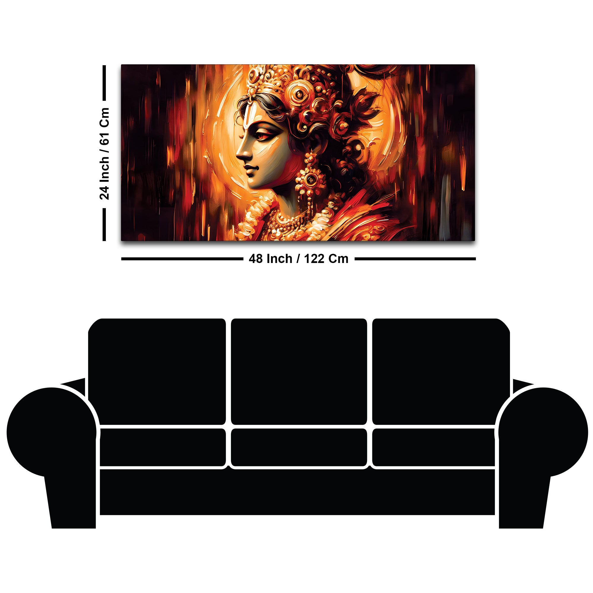 Modern Lord Krishna Canvas Wall Painting for Elegant Home Decoration