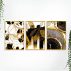 Modern Luxury Abstract Home Decor Canvas Wall Painting Set of Three
