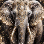 Modern Luxury Elephant Wall Art Floating Frame Crystal Wall Painting
