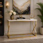 Modern Luxury Hallway Console Table with Marble Top
