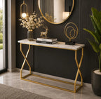Modern Luxury Hallway Console Table with Marble Top