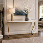 Modern Luxury Hallway Console Table with Marble Top