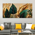 Modern Luxury Leaf Pattern Canvas Wall Painting