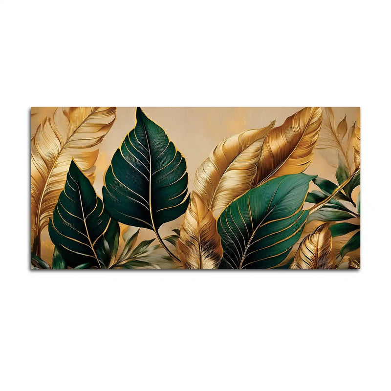 Modern Luxury Leaf Pattern Canvas Wall Painting