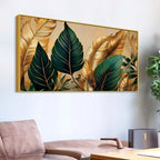 Modern Luxury Leaf Pattern Canvas Wall Painting