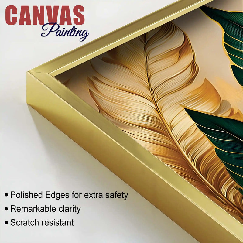 Modern Luxury Leaf Pattern Canvas Wall Painting