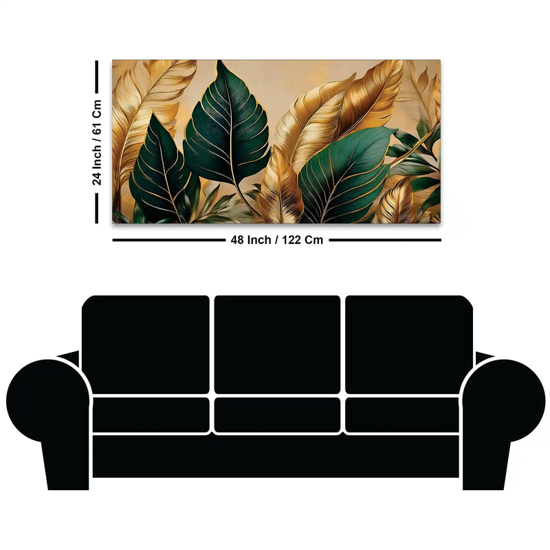 Modern Luxury Leaf Pattern Canvas Wall Painting