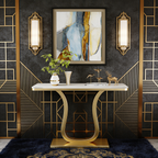 Modern Luxury Marble Top Console Table for Hallway Entryway Decor