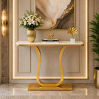 Modern Luxury Marble Top Console Table for Hallway Entryway Decor