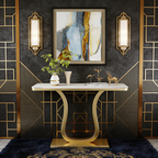 Modern Luxury Marble Top Console Table for Hallway Entryway Decor