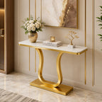 Modern Luxury Marble Top Console Table for Hallway Entryway Decor