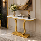Modern Luxury Marble Top Console Table for Hallway Entryway Decor