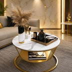 Modern Luxury Round Marble Center Table with Marble Top