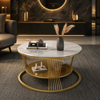 Modern Luxury Round Marble Center Table with Marble Top