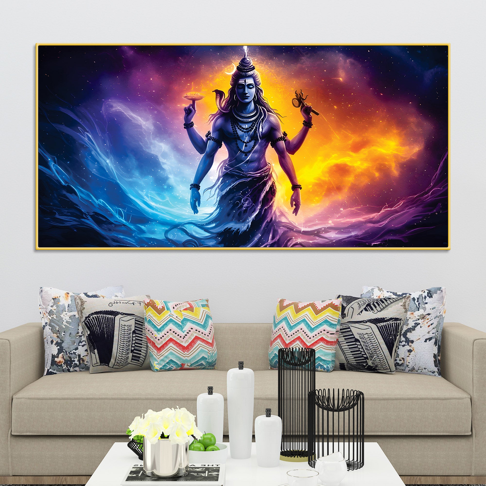 Modern Mahadev Canvas Painting for Peaceful Wall Decoration
