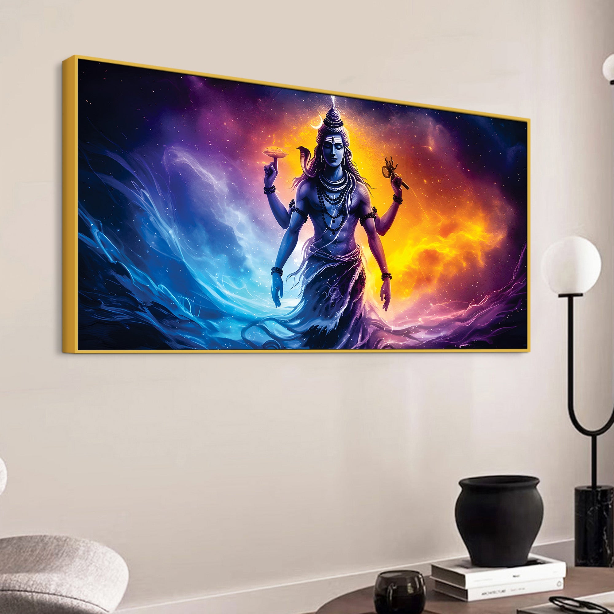 Modern Mahadev Canvas Painting for Peaceful Wall Decoration