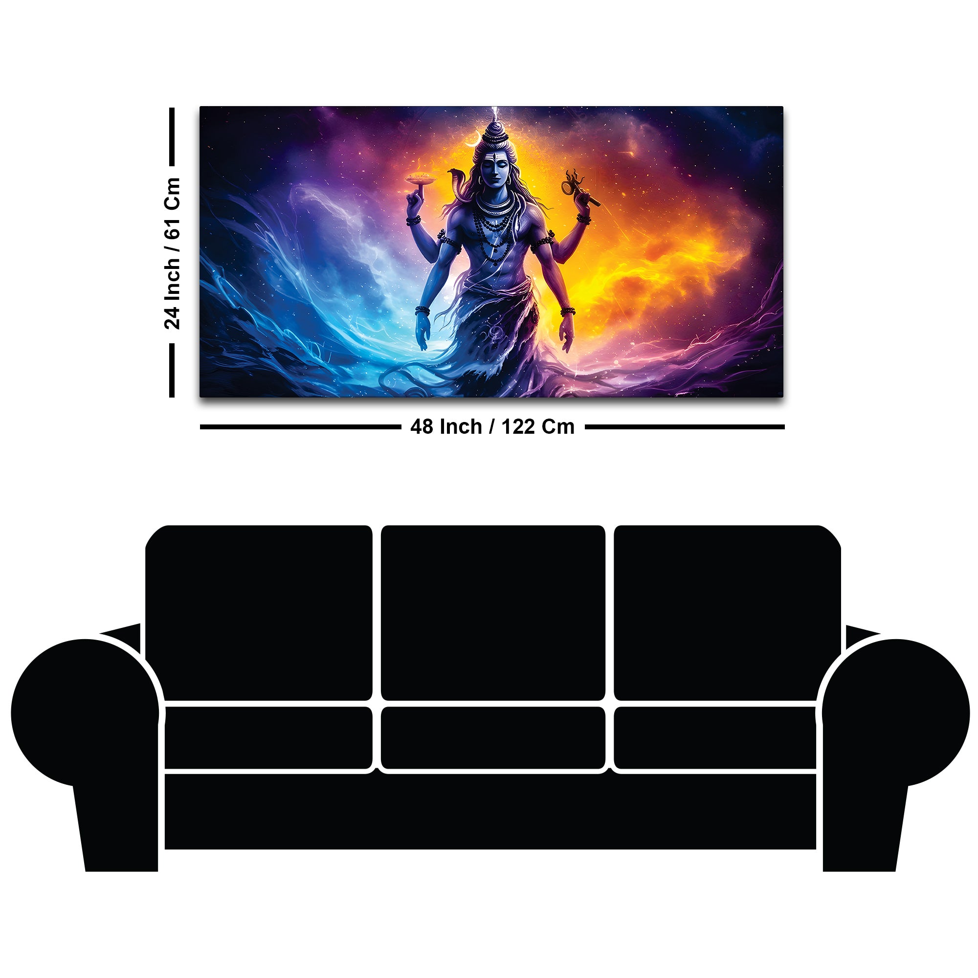 Modern Mahadev Canvas Painting for Peaceful Wall Decoration