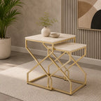 Modern Marble Top Nested Table with Stylish Frame