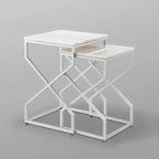 Modern Marble Top Nested Table with Stylish Frame