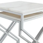 Modern Marble Top Nested Table with Stylish Frame