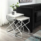 Modern Marble Top Nested Table with Stylish Frame