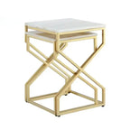 Modern Marble Top Nested Table with Stylish Frame