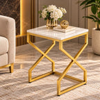 Modern Marble Top Nested Table with Stylish Frame