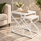 Modern Marble Top Nested Table with Stylish Frame
