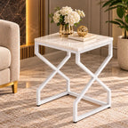Modern Marble Top Nested Table with Stylish Frame