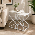 Modern Marble Top Nested Table with Stylish Frame
